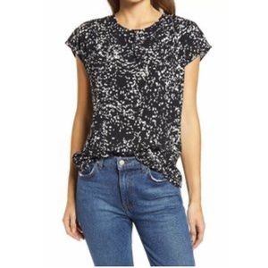 Halogen short sleeve modern pattern blouse